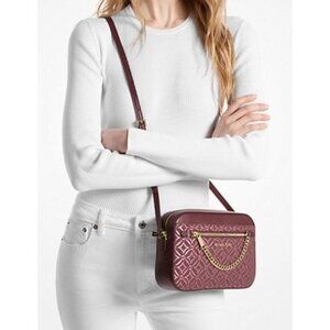 Michael Kors Jet Set Large Metallic Logo Crossbody Bag NWT Retail $398